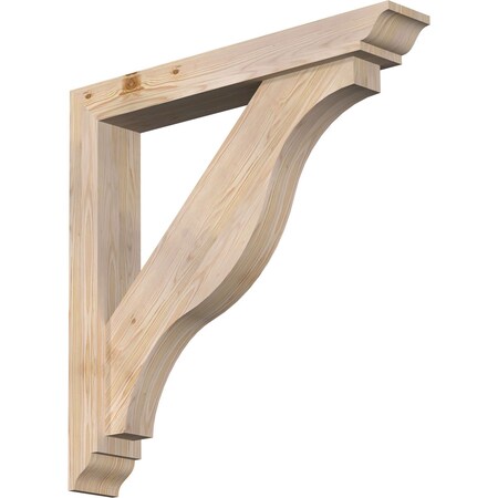 Ekena Millwork Funston Traditional Smooth Bracket w/ Offset Brace, Douglas Fir, 5 1/2"W x 36"D x 36"H BKT0604X36X36FST01SDF
